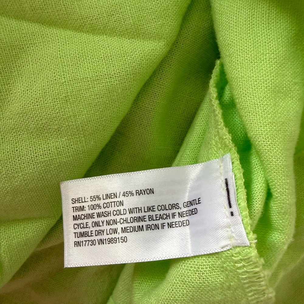 A New Day Lime Green Sleeveless Shift Dress Linen Blend XXL NWT - Picture 5 of 5